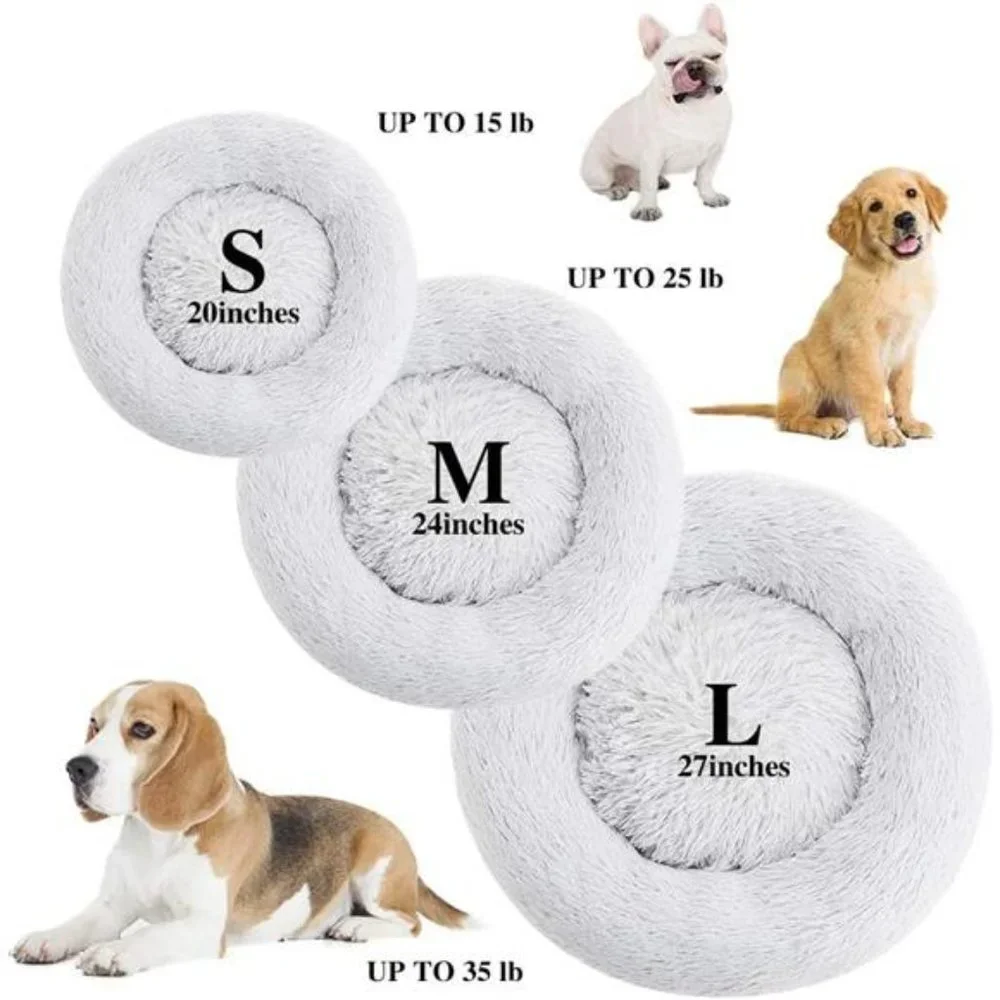 Home Soft Plush Round Pet Bed for Cats Or Small Dogs Cat Bed Self Warming Autumn